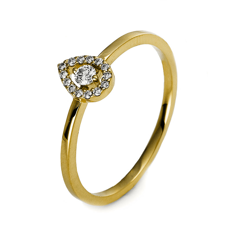 Ring    aus 750/-18 Karat Gelbgold mit 15 Diamanten 0