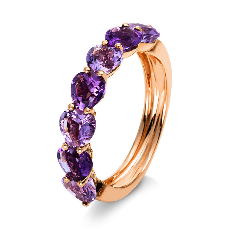 Ring mit Amethyst  aus 750/-18 Karat Rotgold  