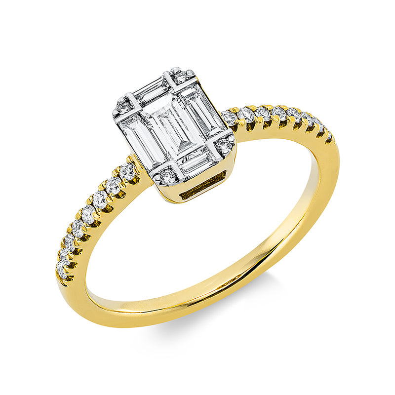 Ring    aus 750/-18 Karat Gelbgold mit 25 Diamanten 0