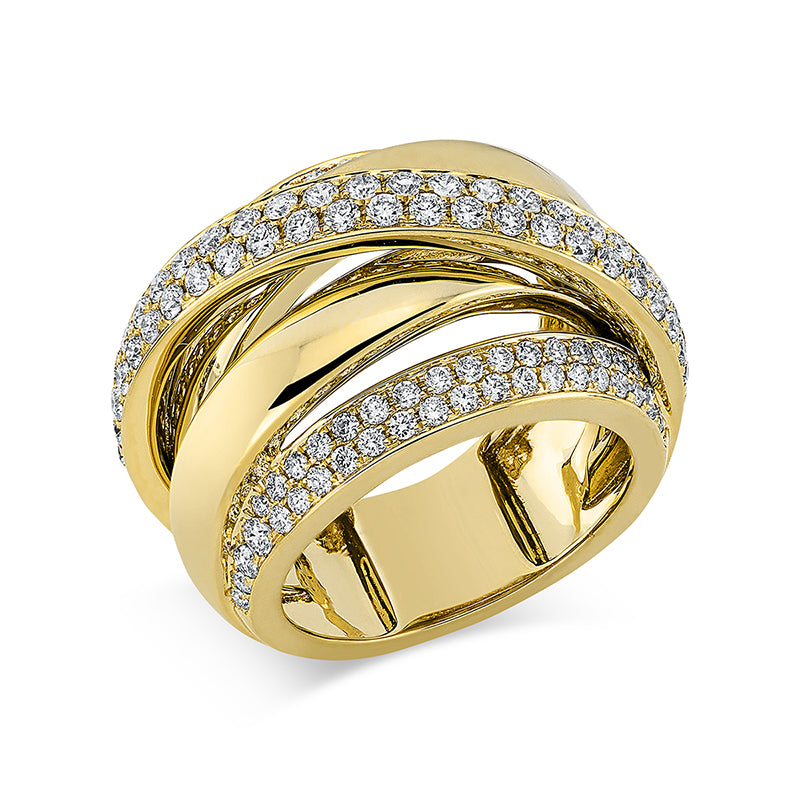 Ring    aus 750/-18 Karat Gelbgold mit 126 Diamanten 1