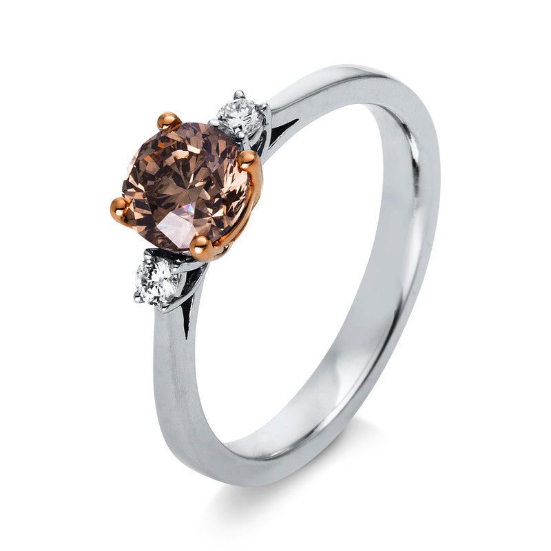 Ring    aus 750/-18 Karat Weißgold / Rotgold mit 3 Diamanten 1
