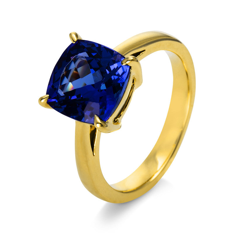 Ring mit Tansanit  aus 750/-18 Karat Gelbgold  