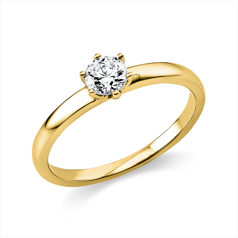 Ring    aus 750/-18 Karat Gelbgold mit 1 Diamant 0