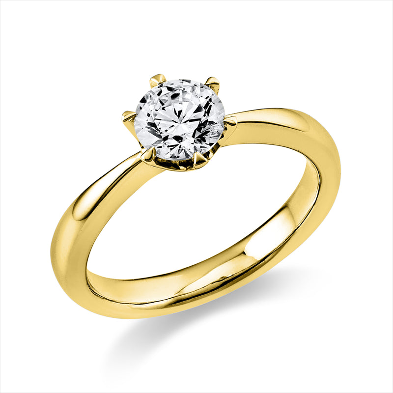 Ring - Solitaire aus Gold mit Diamant, GIA Zertifikat - 1P383