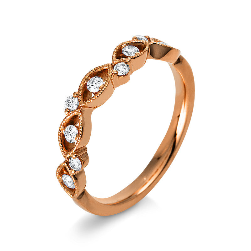 Ring    aus 750/-18 Karat Rotgold mit 9 Diamanten 0