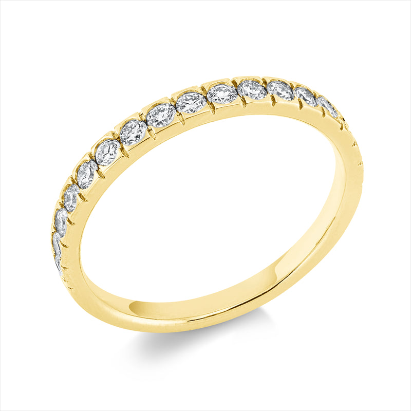 Ring - Memoire halb aus Gold mit Diamanten - 1P936