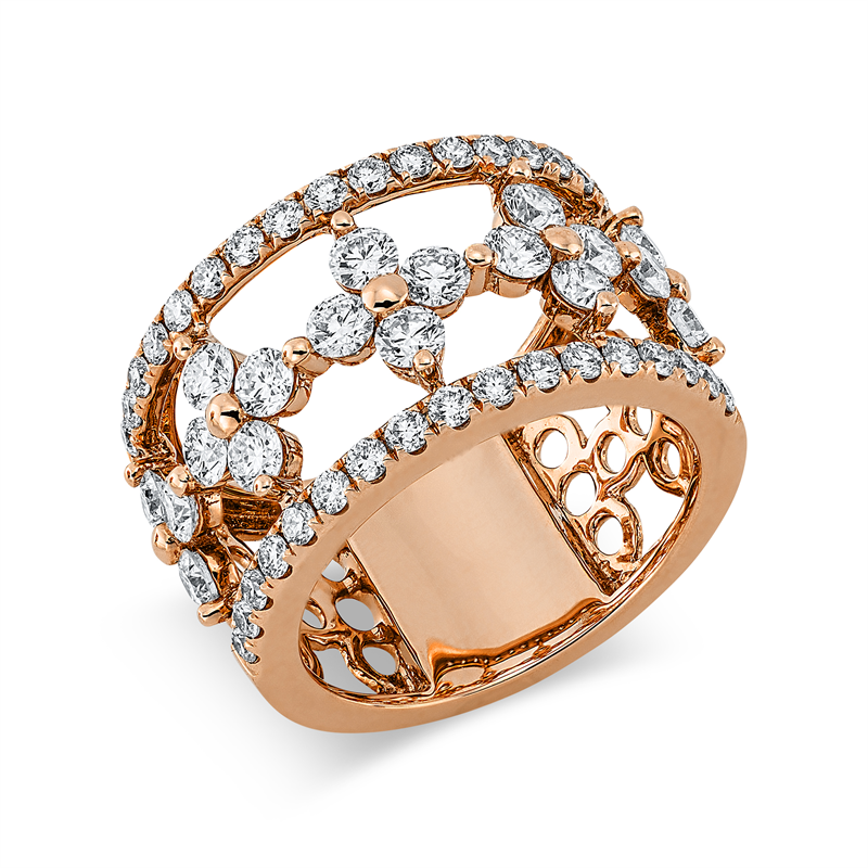 Ring    aus 750/-18 Karat Rotgold mit 52 Diamanten 2