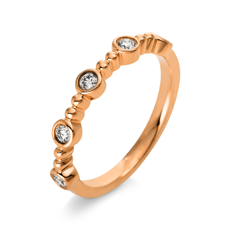Ring    aus 750/-18 Karat Rotgold mit 5 Diamanten 0