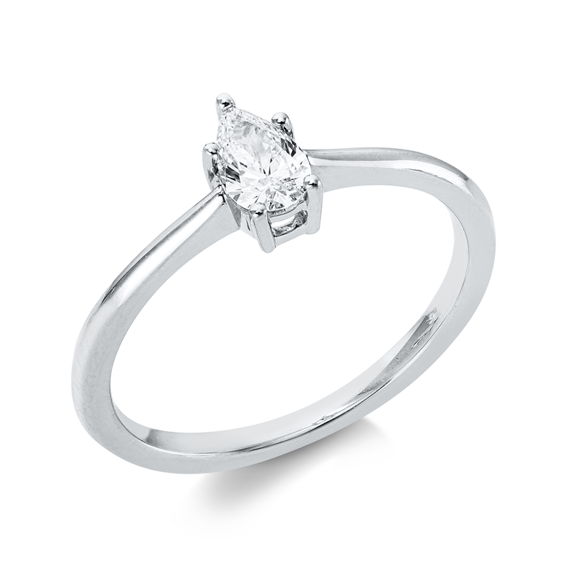 Ring    aus 750/-18 Karat Weißgold Platin 950 mit 1 Diamant 0