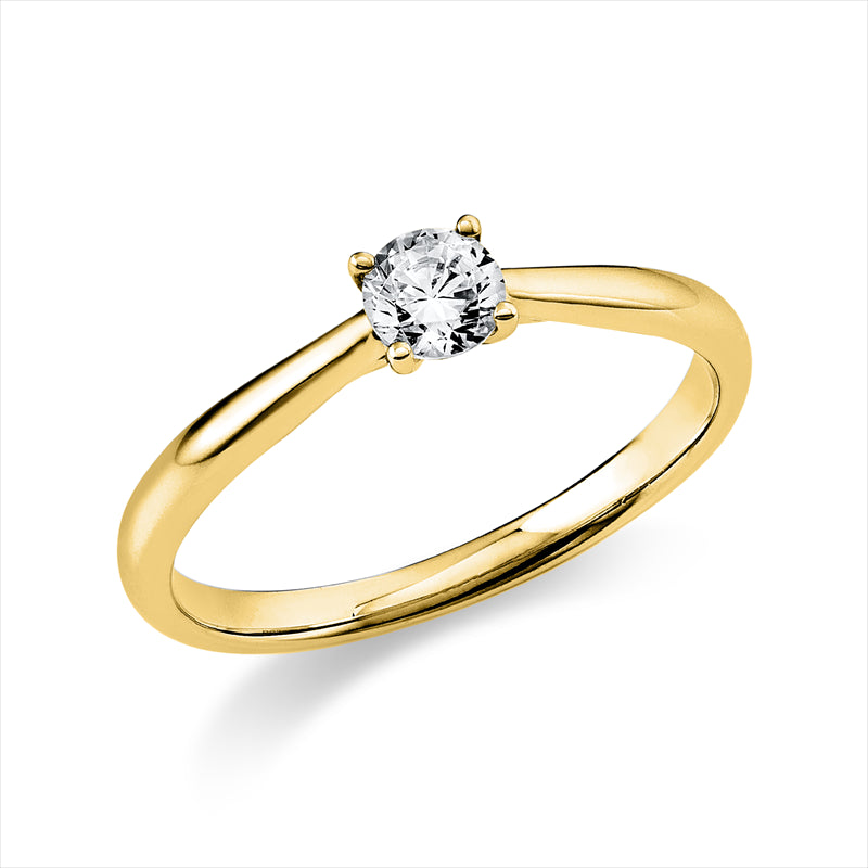 Ring    aus 750/-18 Karat Gelbgold mit 1 Diamant 0