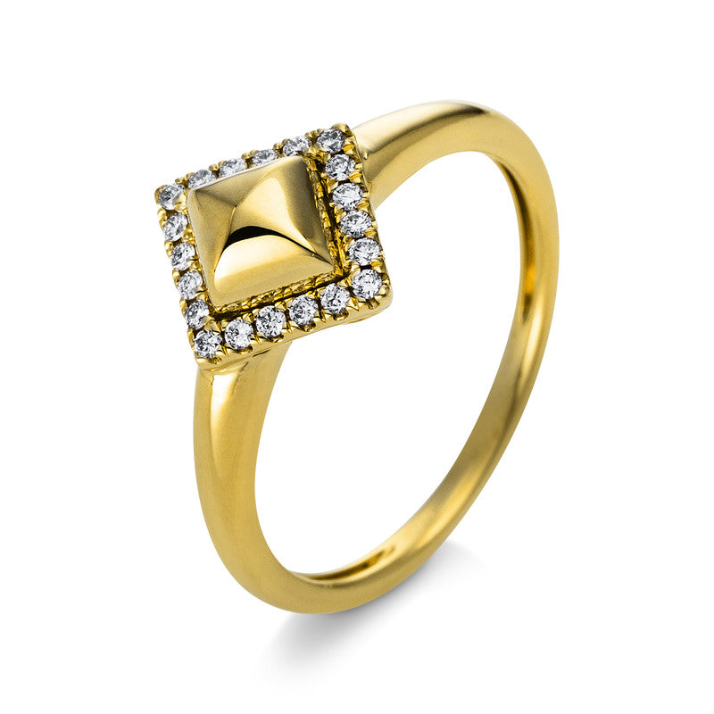 Ring    aus 585/-14 Karat Gelbgold mit 20 Diamanten 0