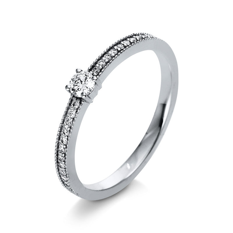 Ring    aus 585/-14 Karat Weißgold mit 24 Diamanten 0