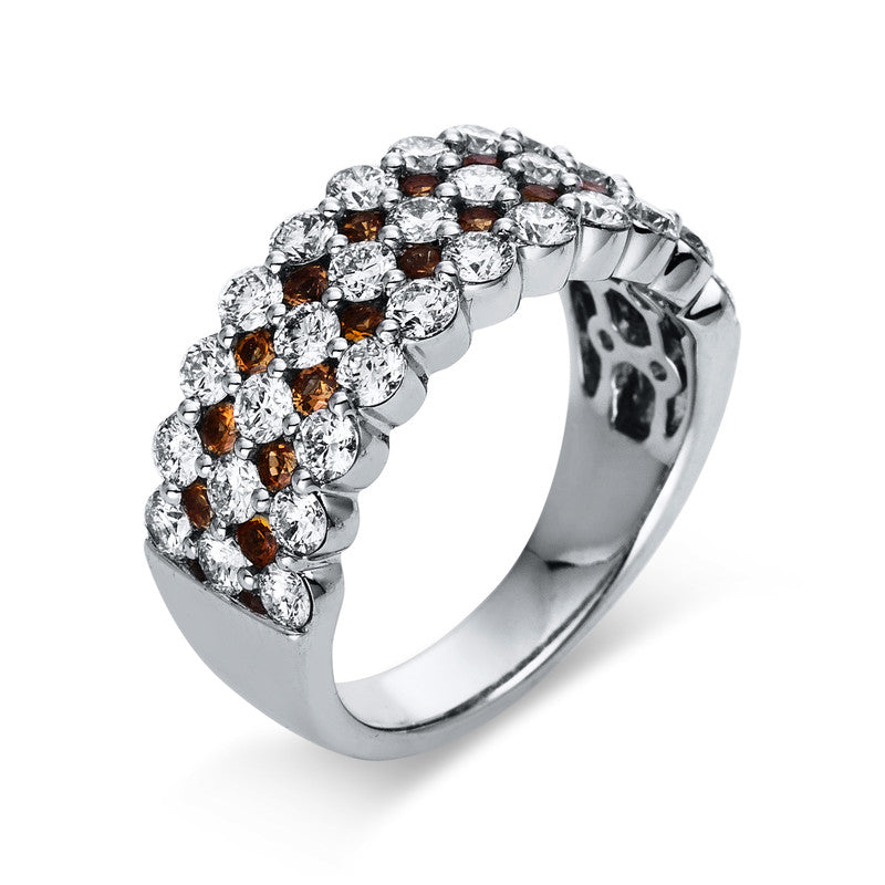 Ring mit Saphir  aus 750/-18 Karat Weißgold mit 33 Diamanten 1