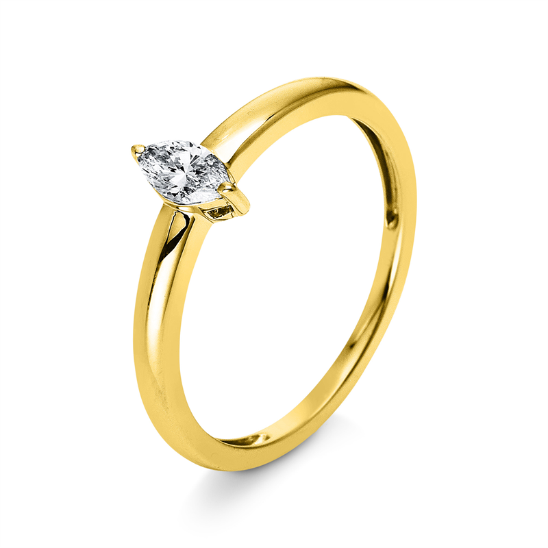Ring    aus 585/-14 Karat Gelbgold mit 1 Diamant 0