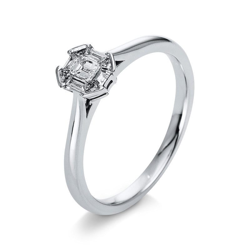 Ring    aus 750/-18 Karat Weißgold mit 9 Diamanten 0