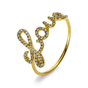 Ring - Buchstabe aus Gold mit Diamanten, Love-Symbol - 1S144