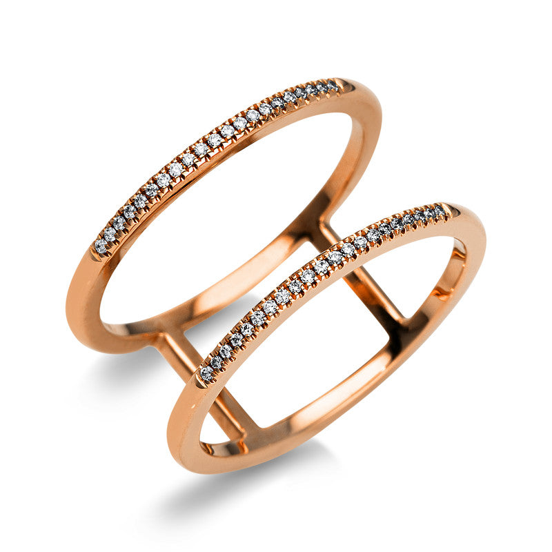 Ring    aus 750/-18 Karat Rotgold mit 42 Diamanten 0