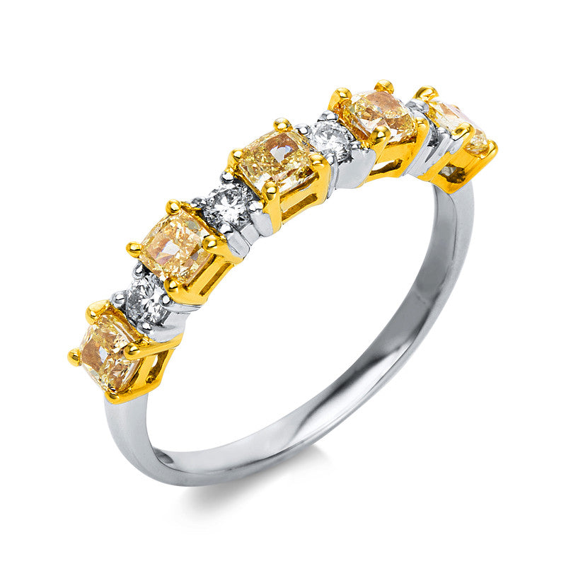 Ring    aus 750/-18 Karat Weißgold / Gelbgold mit 9 Diamanten 1