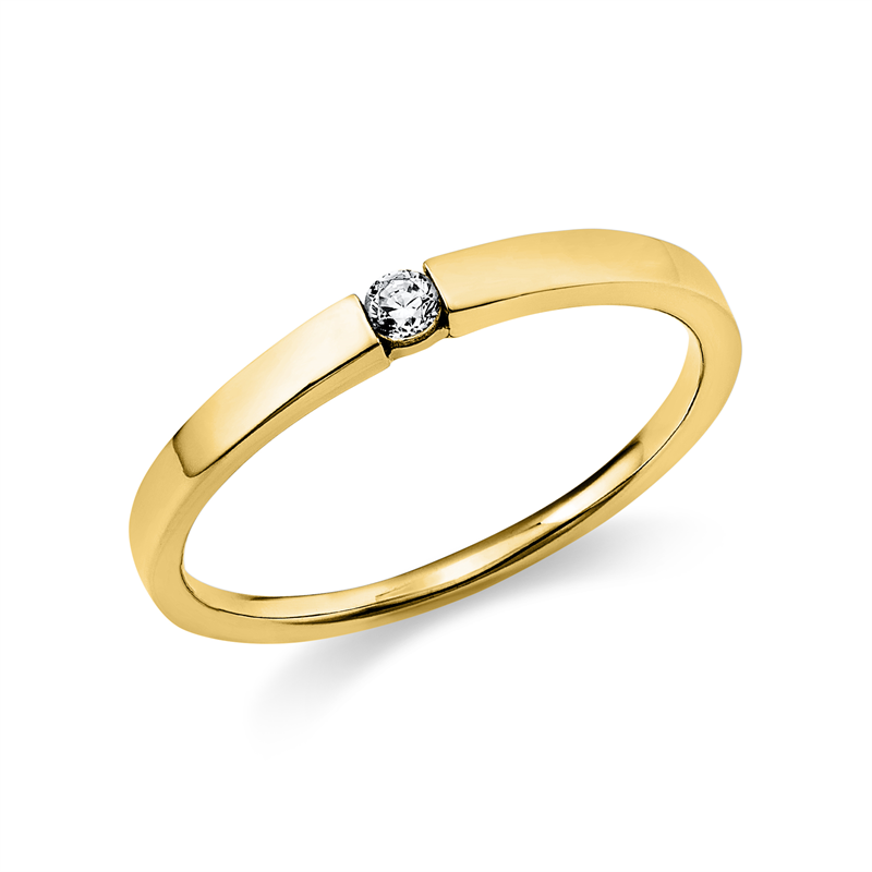 Ring    aus 750/-18 Karat Gelbgold mit 1 Diamant 0