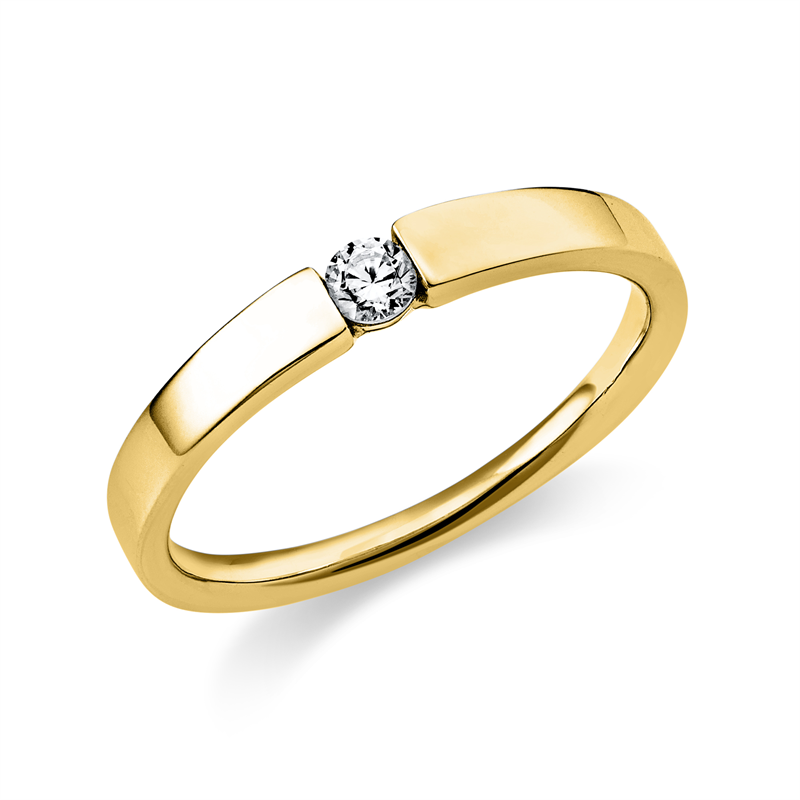 Ring    aus 750/-18 Karat Gelbgold mit 1 Diamant 0