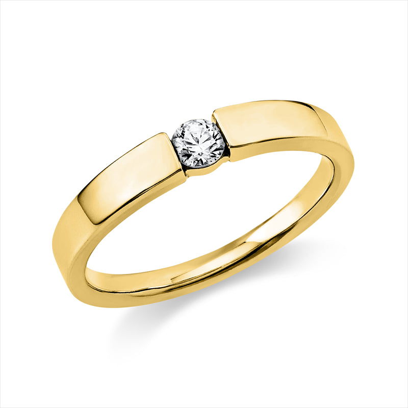 Ring    aus 750/-18 Karat Gelbgold mit 1 Diamant 0