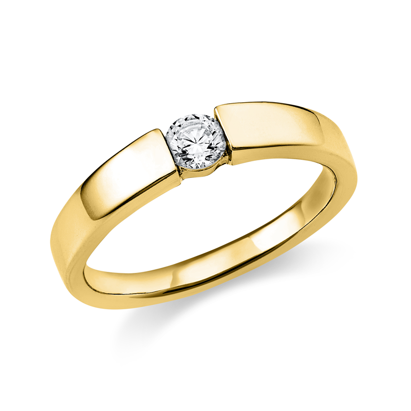 Ring    aus 750/-18 Karat Gelbgold mit 1 Diamant 0