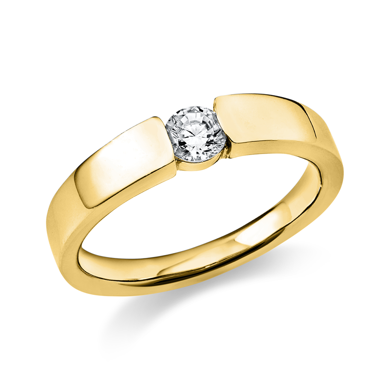 Ring    aus 750/-18 Karat Gelbgold mit 1 Diamant 0