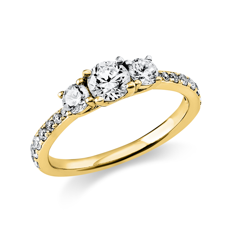 Ring    aus 585/-14 Karat Gelbgold mit 17 Diamanten 0