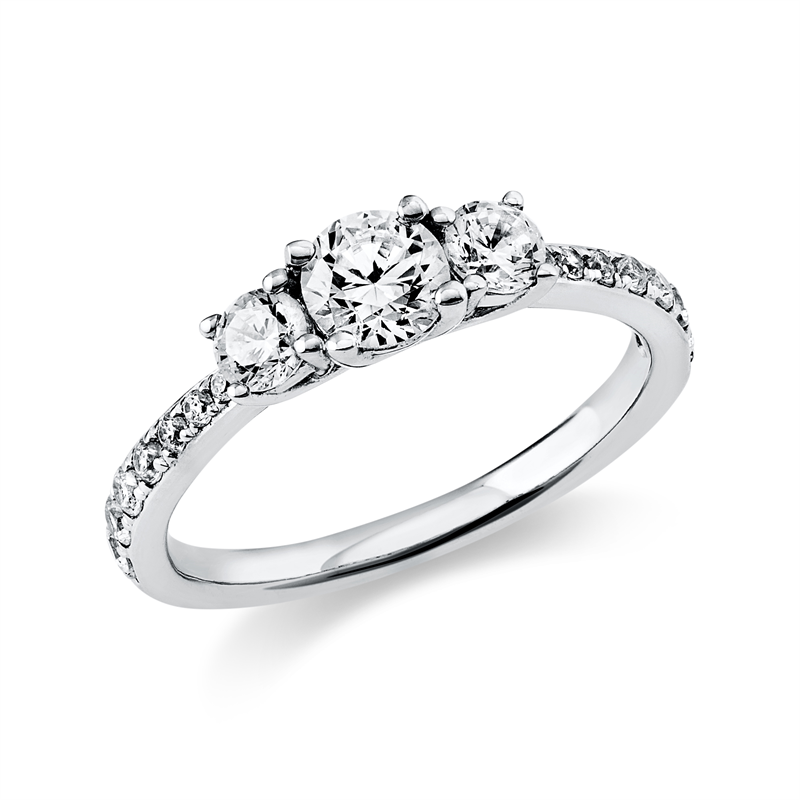 Ring    aus 585/-14 Karat Weißgold mit 17 Diamanten 0