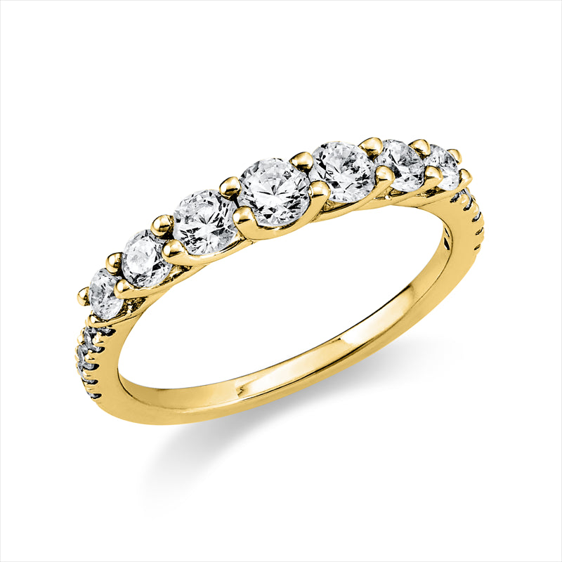 Ring - Memoire halb aus Gold mit Diamanten - 1T327