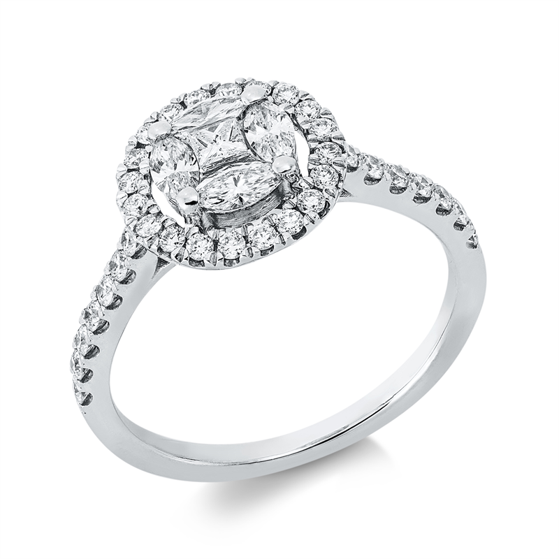 Ring    aus 750/-18 Karat Weißgold mit 39 Diamanten 0