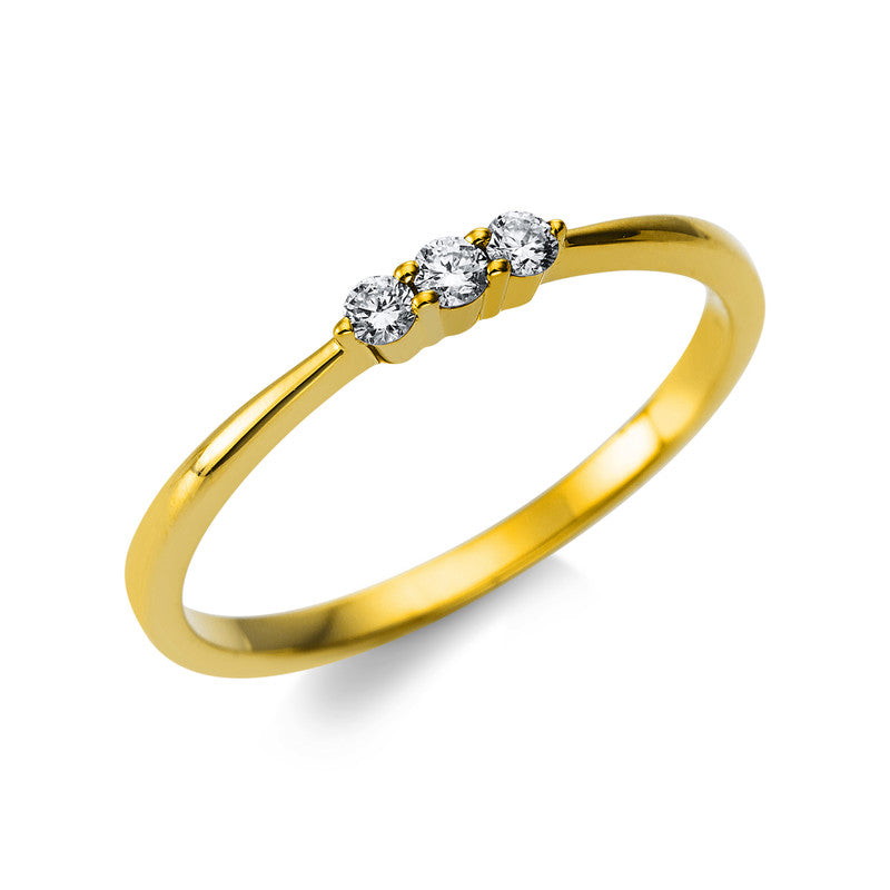 Ring    aus 750/-18 Karat Gelbgold mit 3 Diamanten 0