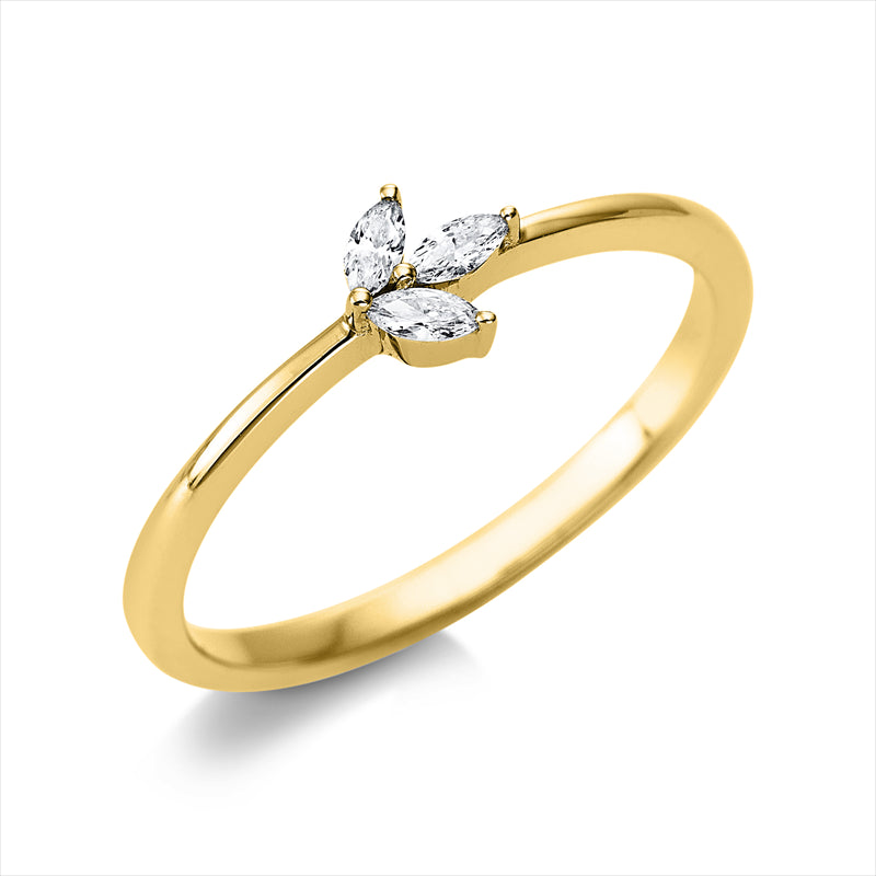 Ring - Mehrfachsteinbesatz aus Gold mit Diamanten - 1T584