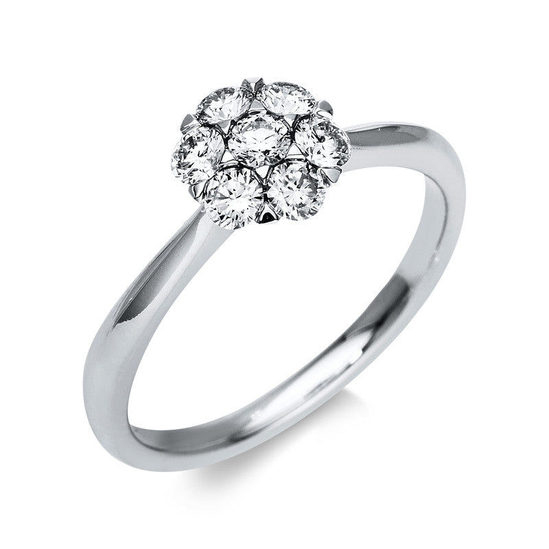 Ring    aus 585/-14 Karat Weißgold mit 7 Diamanten 0