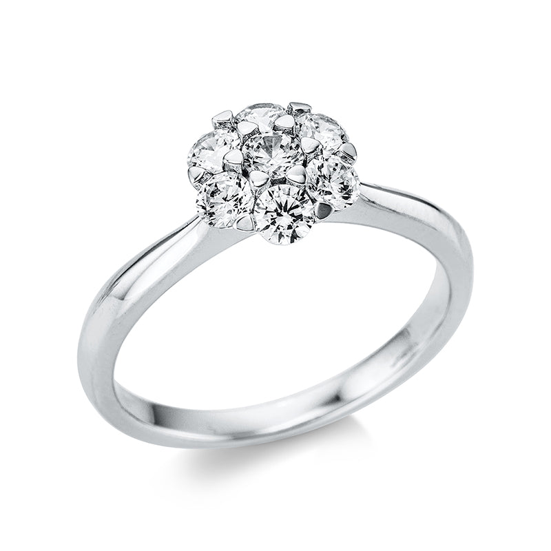 Ring    aus 750/-18 Karat Weißgold mit 7 Diamanten 0