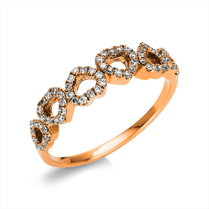 Ring    aus 750/-18 Karat Rotgold mit 66 Diamanten 0
