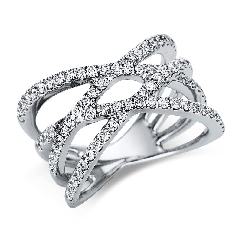 Ring    aus 750/-18 Karat Weißgold mit 84 Diamanten 1 ct