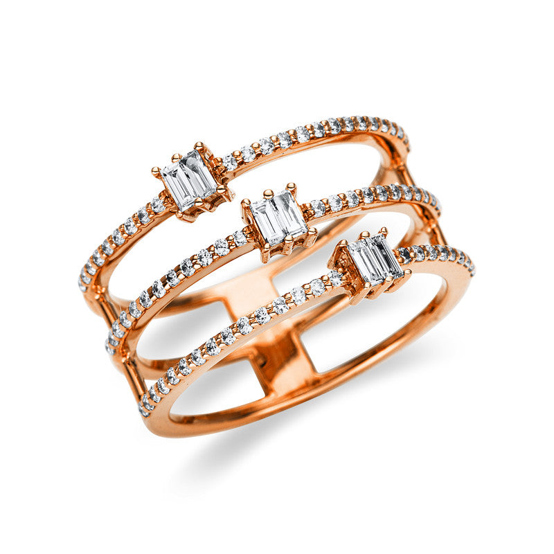 Ring    aus 750/-18 Karat Rotgold mit 78 Diamanten 0