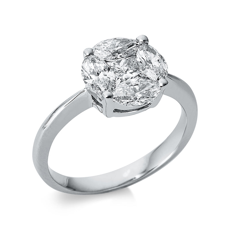 Ring    aus 750/-18 Karat Weißgold mit 5 Diamanten 1