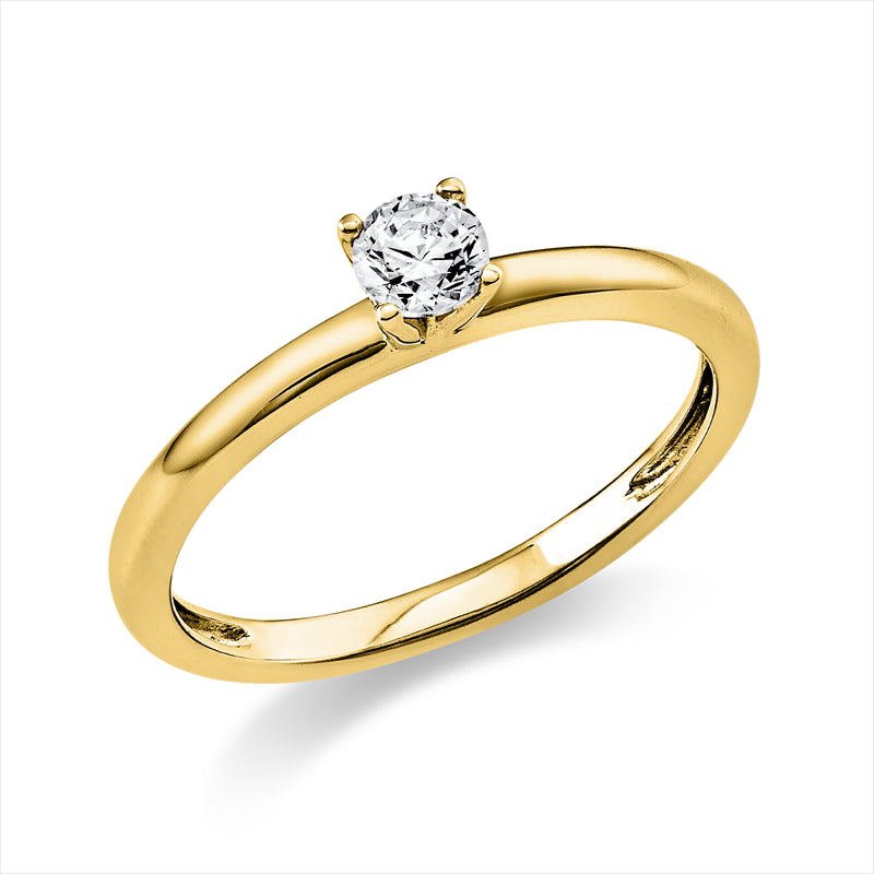 Ring - Solitaire aus Gold mit Diamant - 1U521