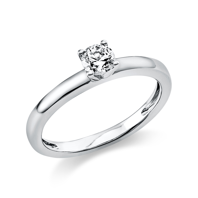 Ring    aus 585/-14 Karat Weißgold mit 1 Diamant 0
