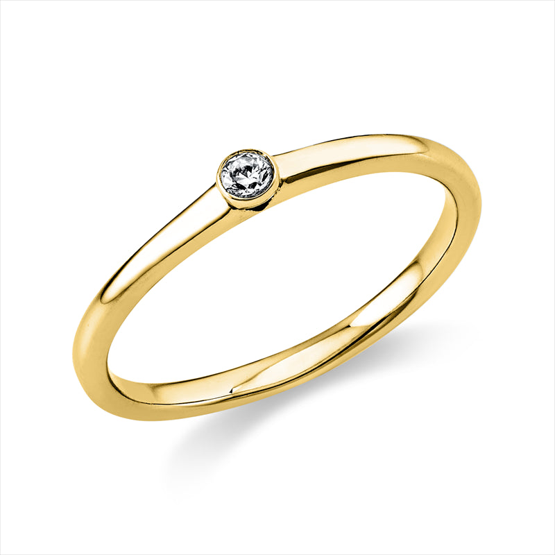 Ring - Solitaire aus Gold mit Diamant - 1U526