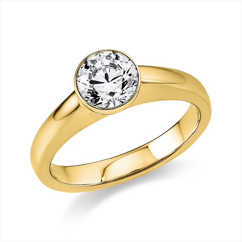 Ring - Solitaire aus Gold mit Diamant, GIA Zertifikat - 1U535