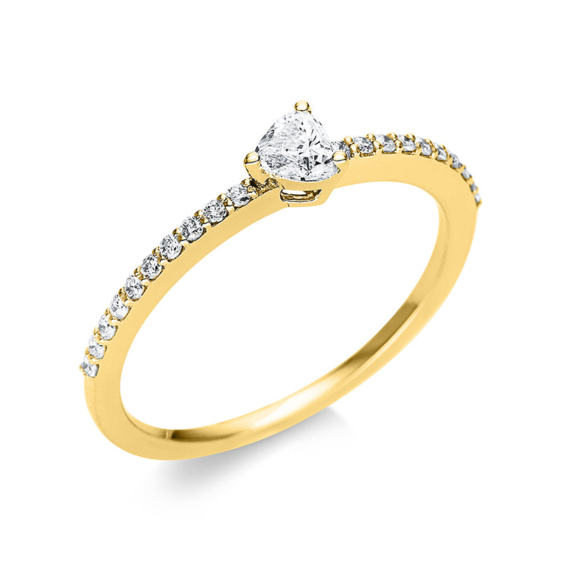 Ring    aus 750/-18 Karat Gelbgold mit 21 Diamanten 0