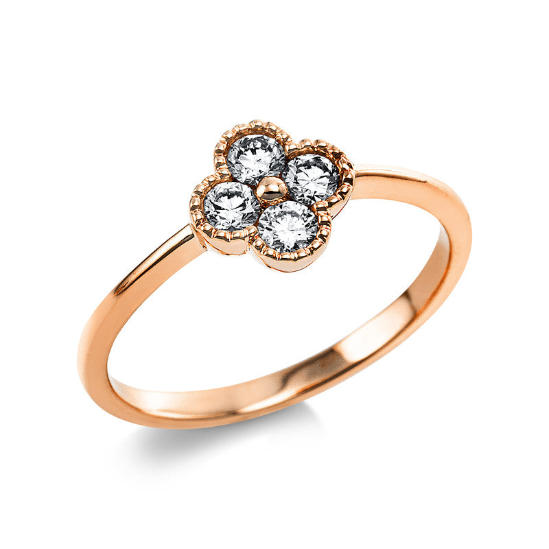 Ring    aus 750/-18 Karat Rotgold mit 4 Diamanten 0