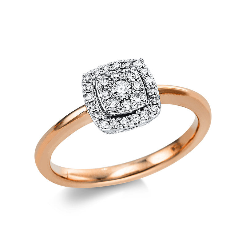 Ring    aus 750/-18 Karat Rotgold / Weißgold mit 29 Diamanten 0