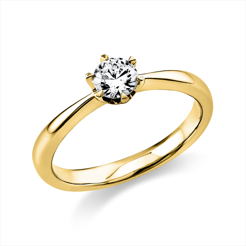 Ring    aus 750/-18 Karat Gelbgold mit 1 Diamant 0