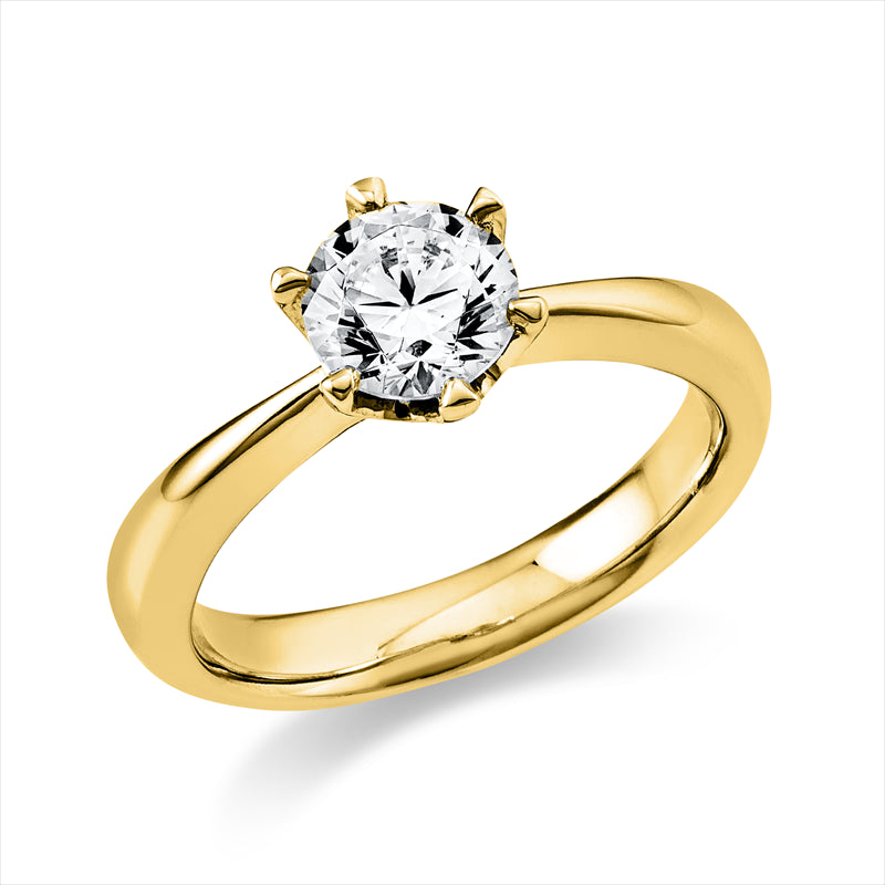 Ring    aus 750/-18 Karat Gelbgold mit 1 Diamant 1 ct