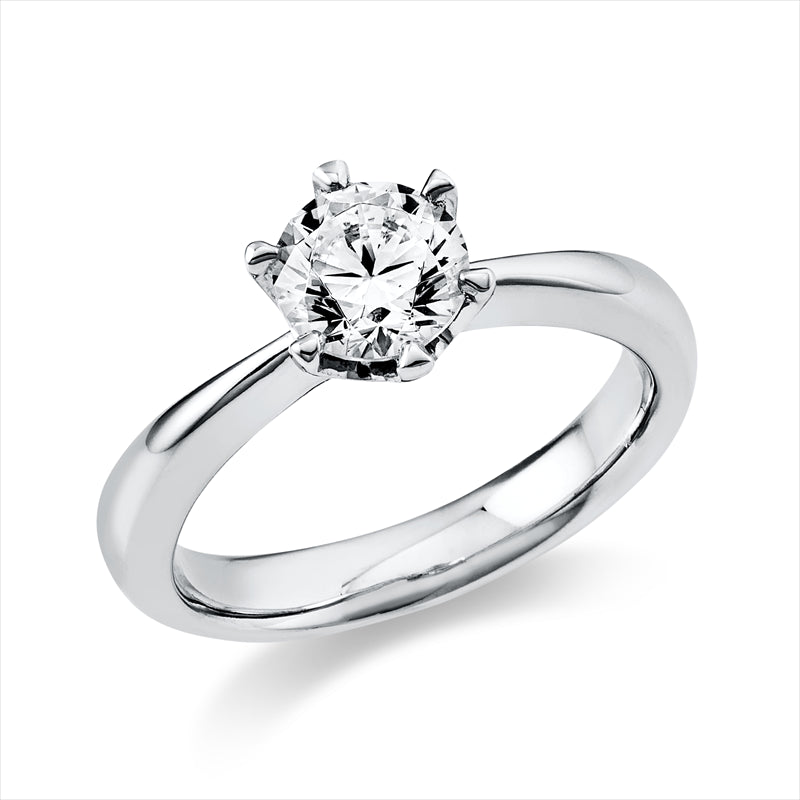 Ring    aus 750/-18 Karat Weißgold mit 1 Diamant 1 ct