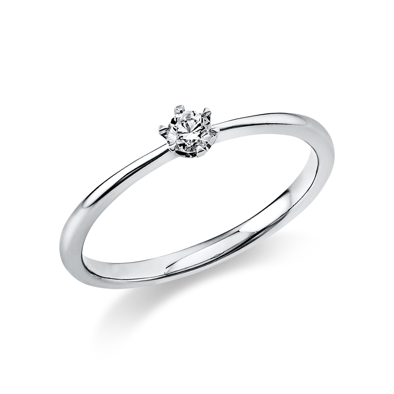 Ring    aus 585/-14 Karat Weißgold mit 1 Diamant 0